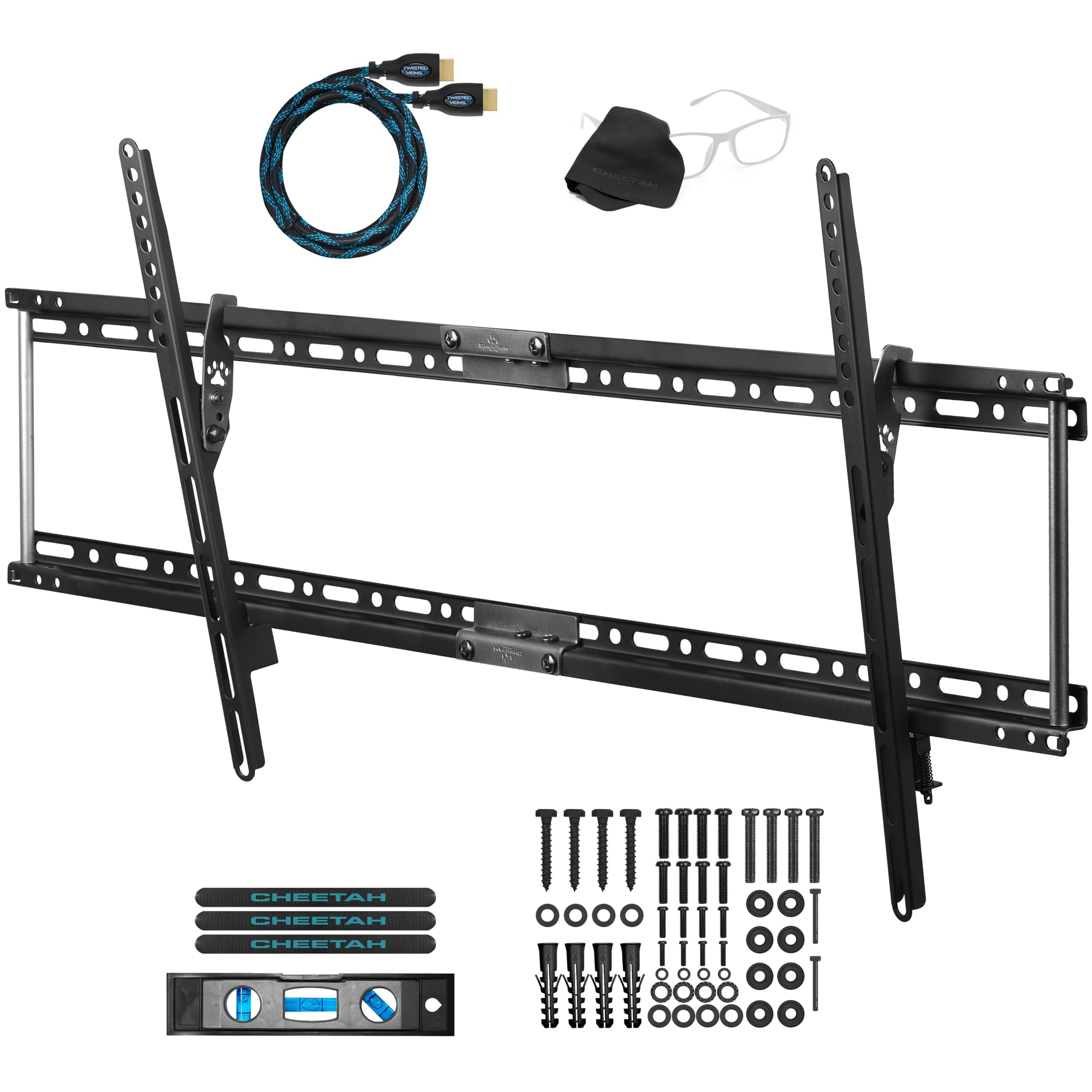 Cheetah Aptmlb Tilt Tv Wall Mount For 37 80'' Tvs, Newer Displays Up To 100'', 165Lbs And Vesa 800, Low 1.3'' Profile, Fits 32''